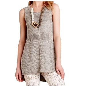 Anthropologie Sparrow mixed knit tunic length tank sweater size XS